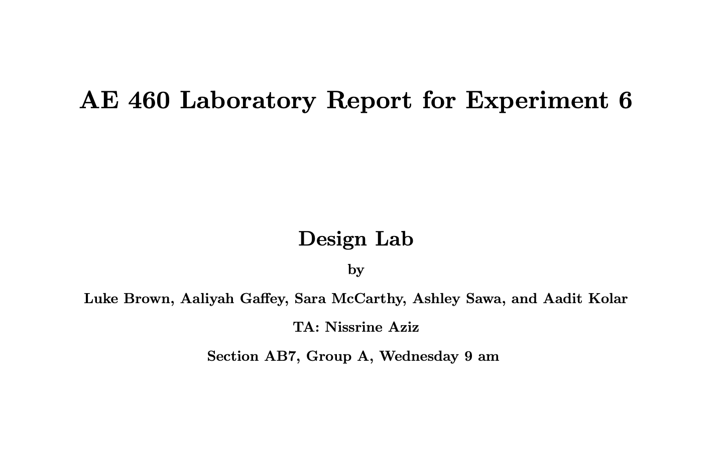 Aerodynamics Design Lab Report